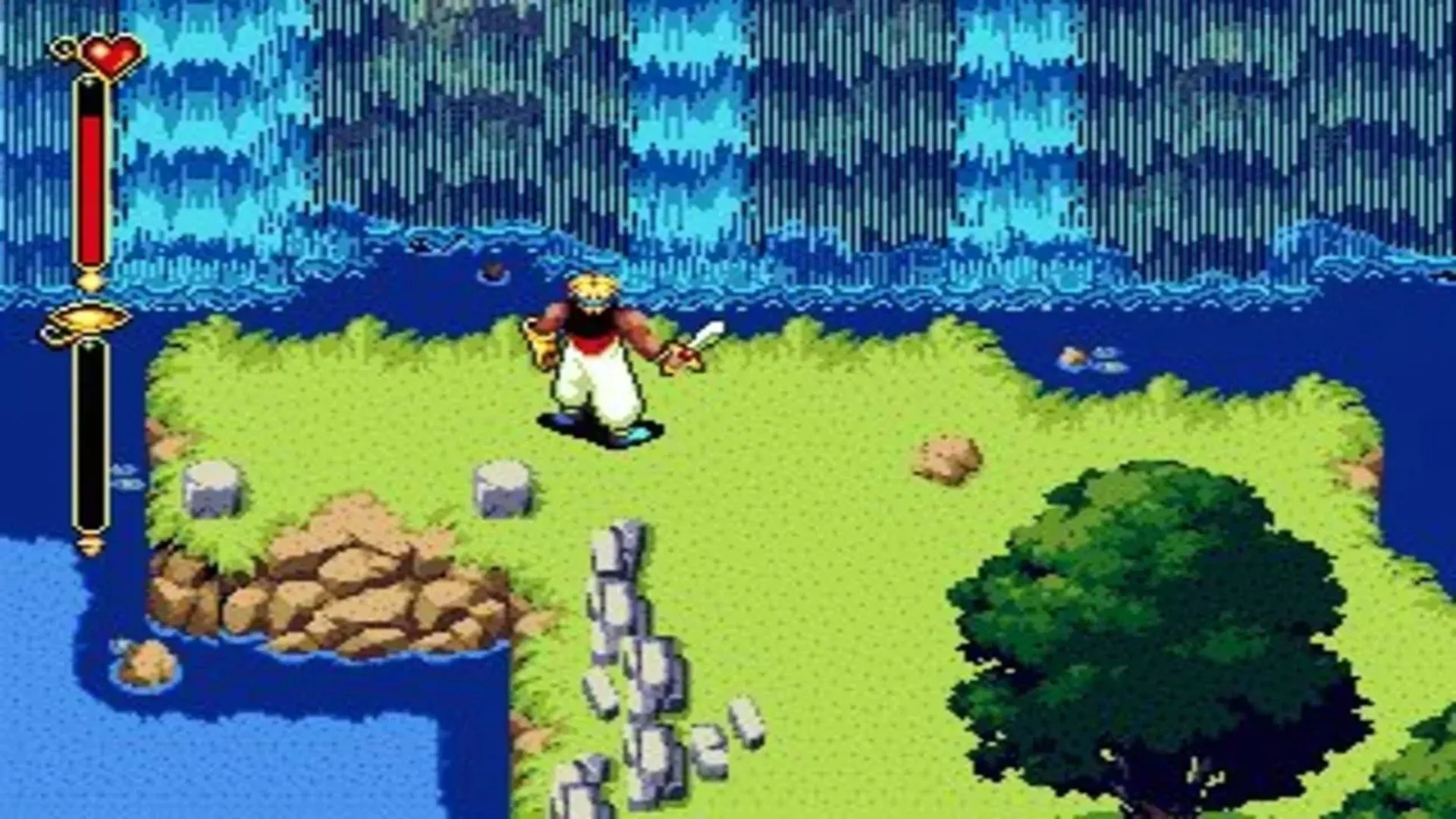 Hoàng tử Ali khám phá thế giới mở trong game Beyond Oasis của Sega