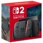Hộp máy Nintendo Switch 2 với thiết kế hiện đại và màu sắc nổi bật, thể hiện khả năng 4K