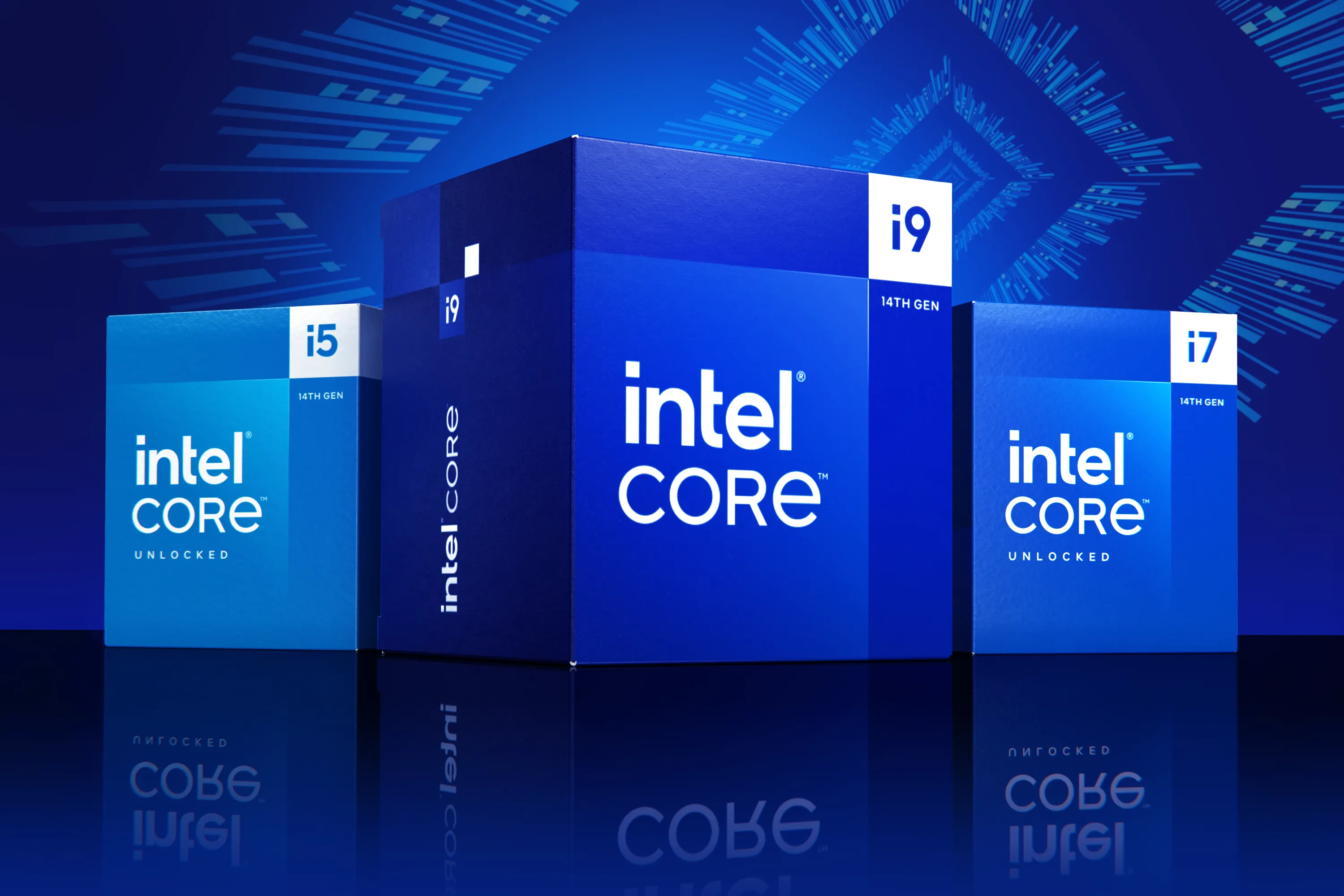 Hộp sản phẩm CPU Intel Core i9, i5, i7 thế hệ 14