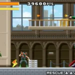 Joe Osugi trong Ninja Five-O đang chiến đấu với kẻ thù trên một màn chơi