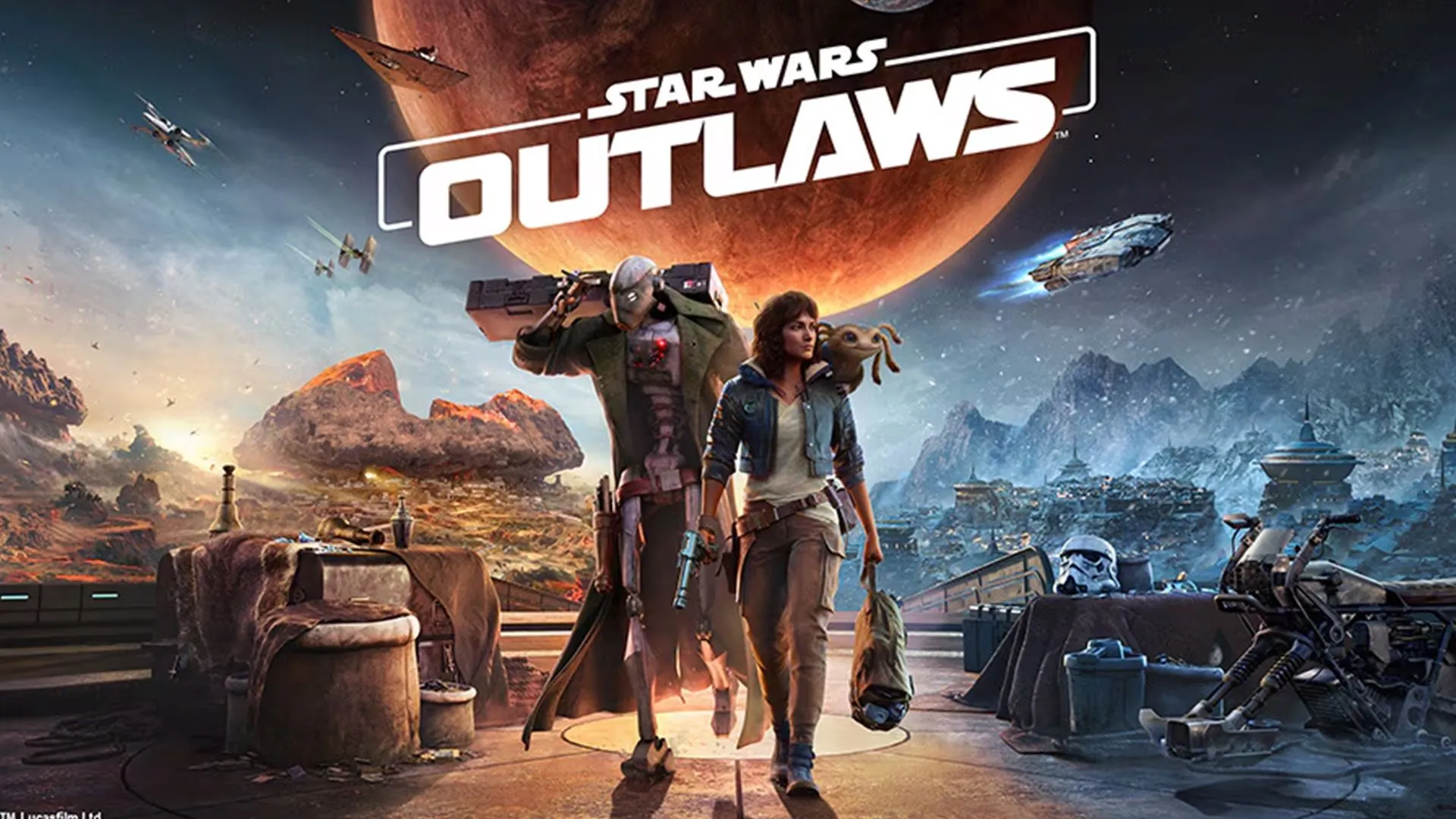 Kay Vess và Nyx trong Star Wars Outlaws, hình ảnh chính thức của game