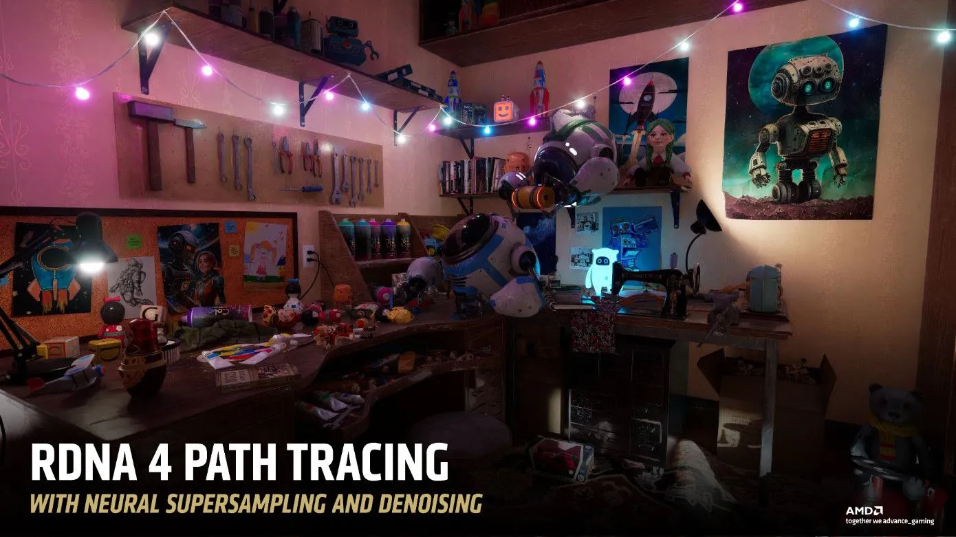 Khả năng dò tia Path Tracing được cải thiện đáng kể trên kiến trúc AMD RDNA 4