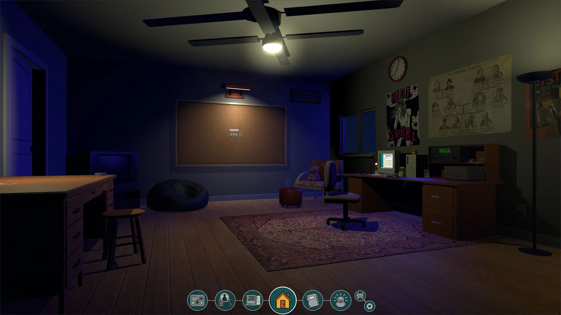Không gian văn phòng, bối cảnh chính của game The Roottrees Are Dead