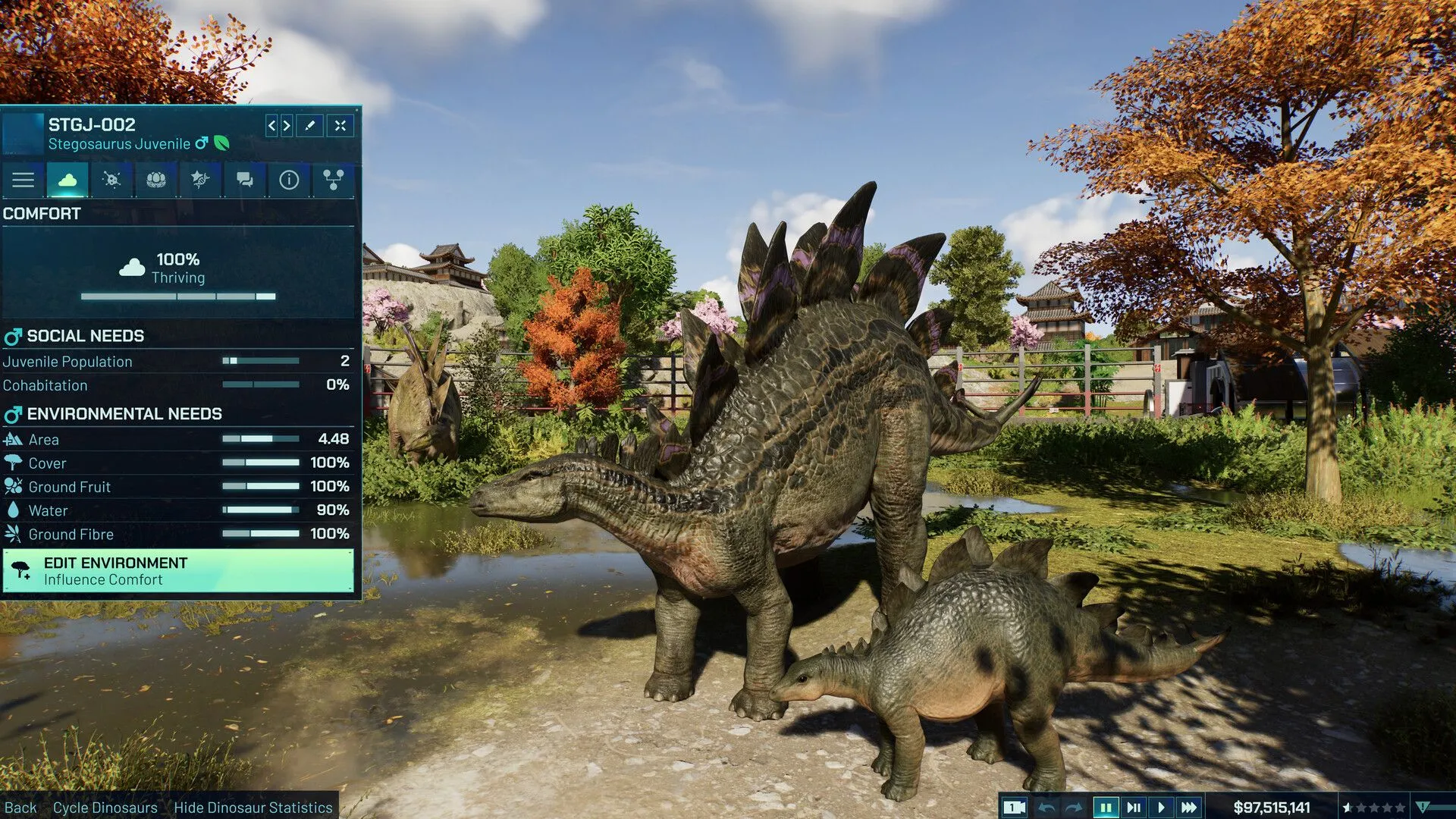 Khủng long nhỏ Compsognathus trong môi trường rừng, cần có khu trưng bày riêng biệt trong Jurassic World Evolution 3