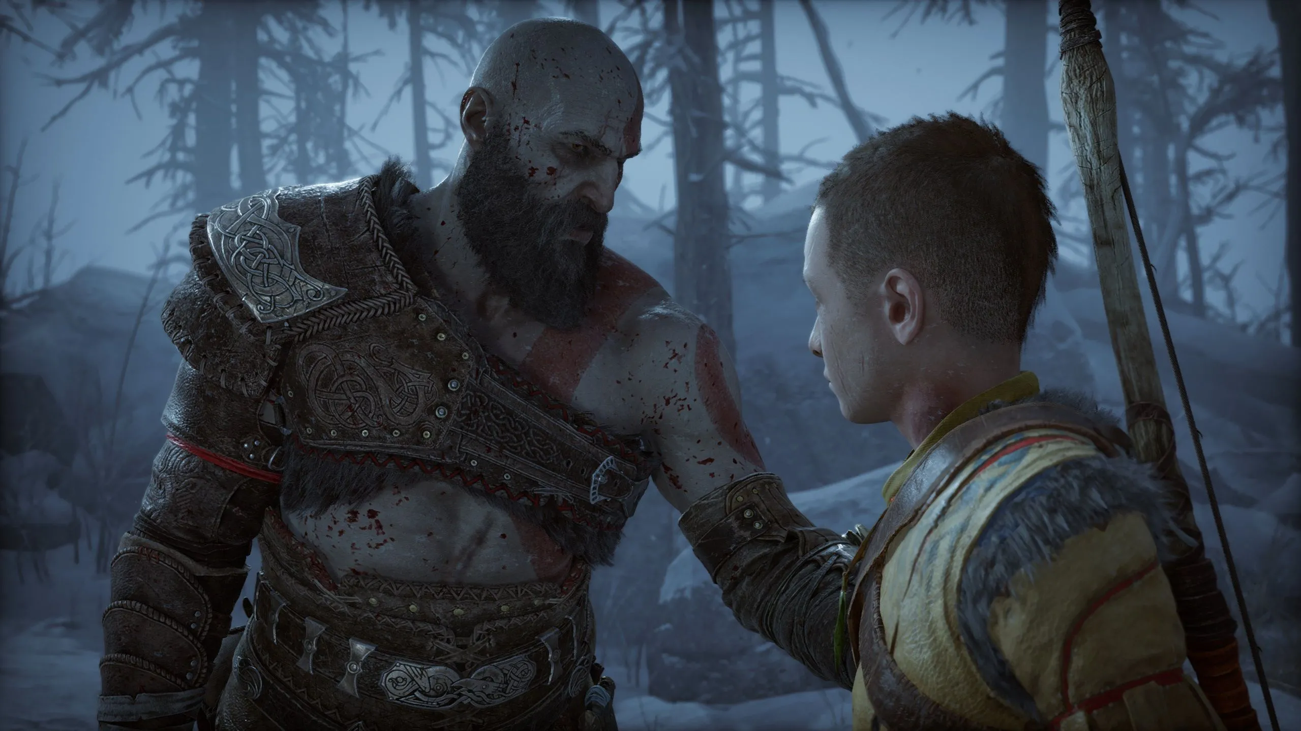Kratos và Atreus trong God of War Ragnarök, tựa game PS5 xuất sắc có trên PlayStation Plus Premium.