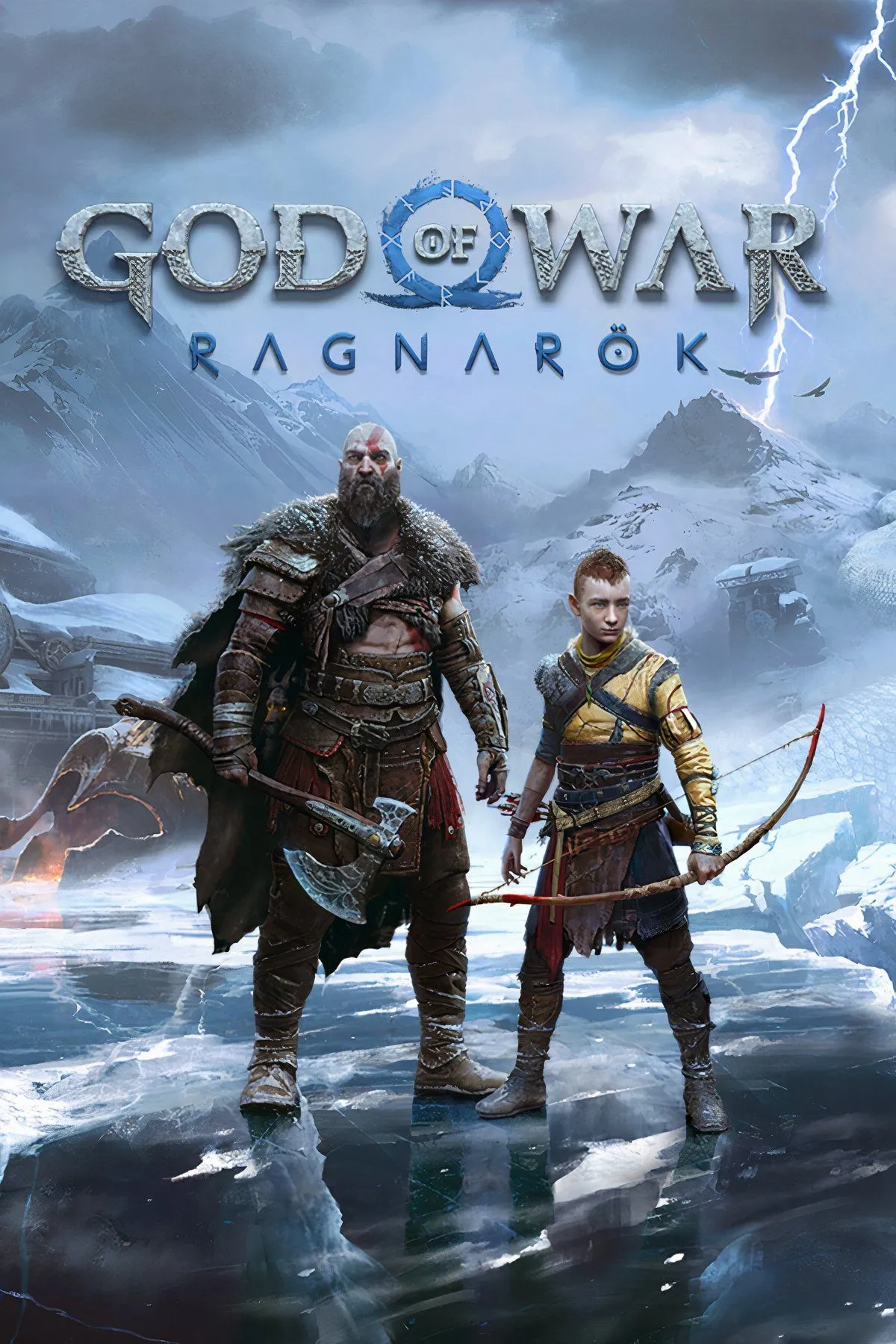 Kratos và Atreus trong God of War Ragnarök với đồ họa chi tiết, hỗ trợ DLSS và Frame Generation