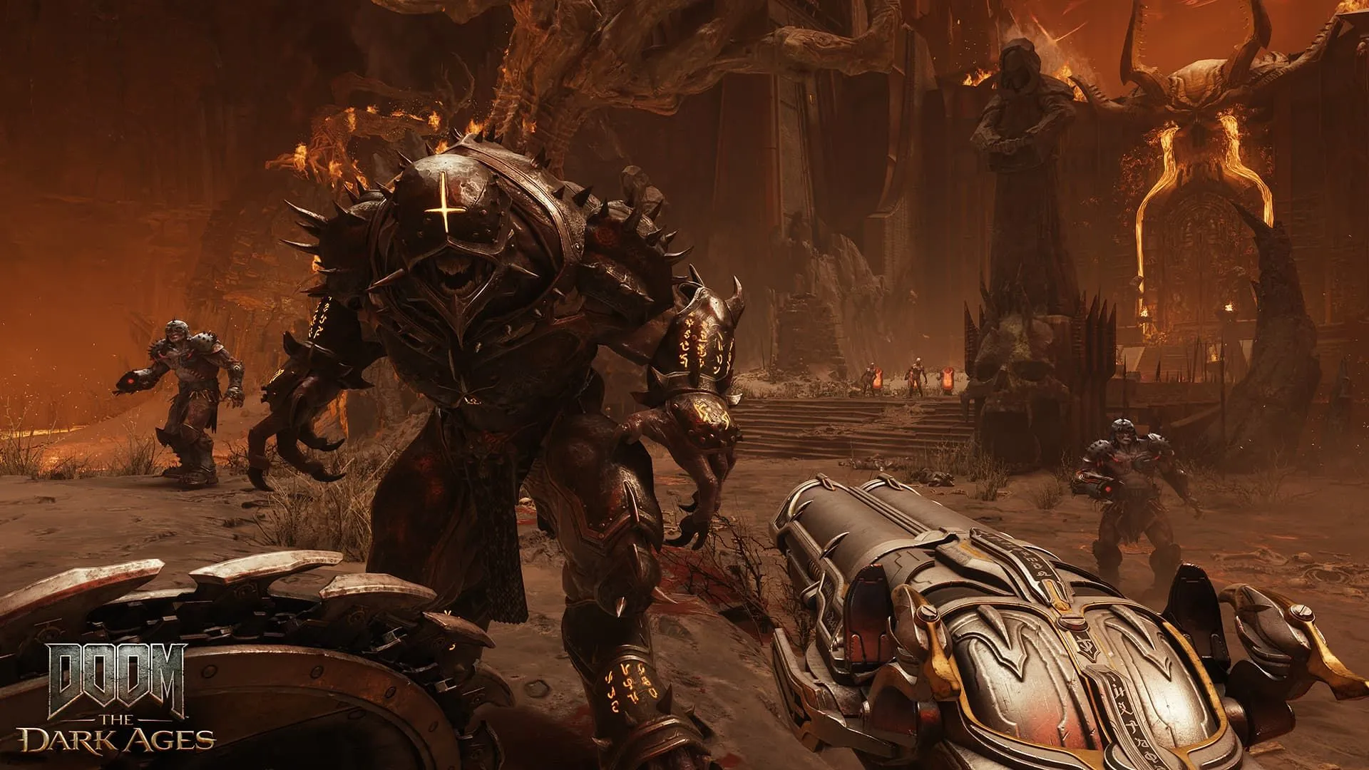 Kỵ sĩ Địa ngục (Hell Knight) trong Doom: The Dark Ages, nhấn mạnh đồ họa và thiết kế quỷ mới.