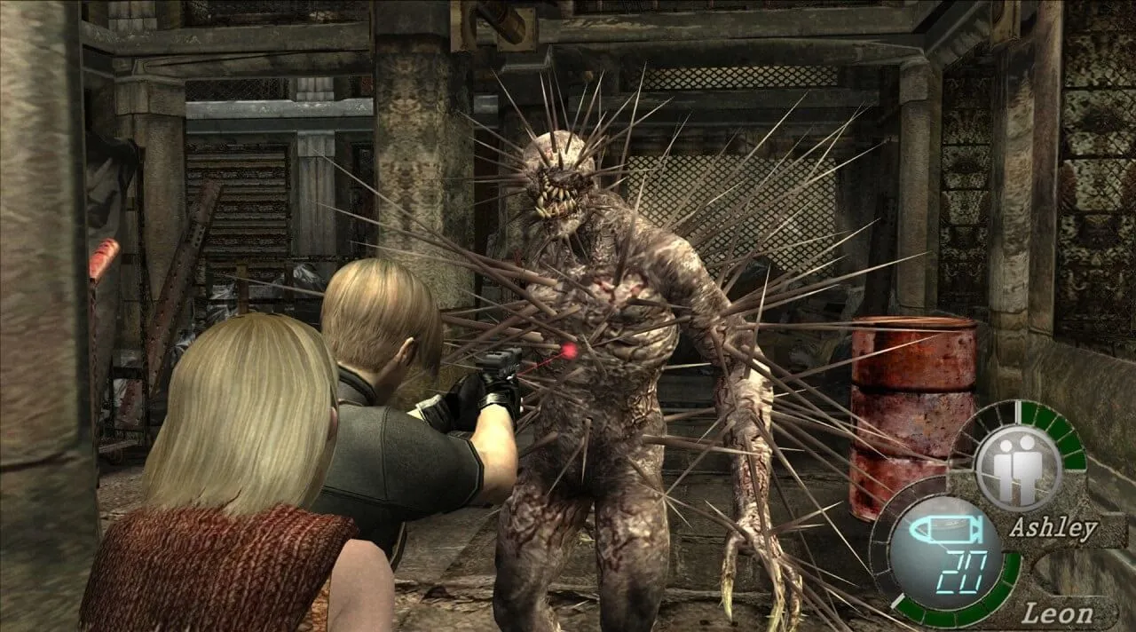 Leon S. Kennedy hộ tống Ashley Graham trong Resident Evil 4