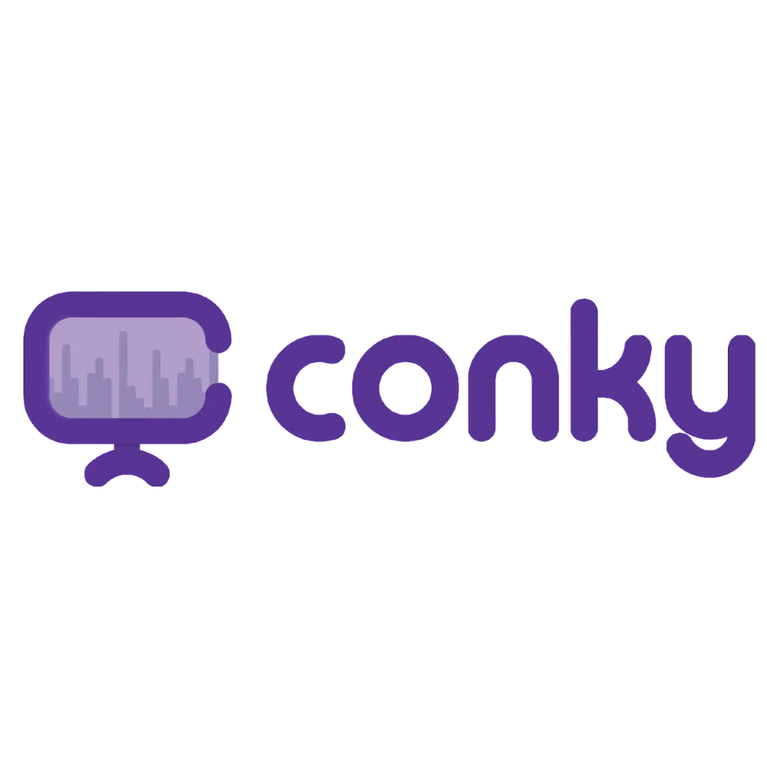 Logo Conky với thiết kế ngang màu tím, biểu trưng cho ứng dụng tùy chỉnh desktop và hiển thị thông số hệ thống Linux.