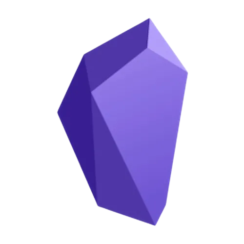 Logo của ứng dụng ghi chú Obsidian, biểu tượng của một công cụ quản lý tri thức mạnh mẽ