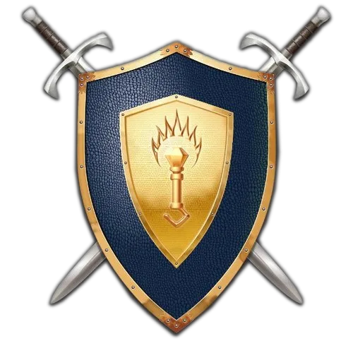 Logo game Battle for Wesnoth, minh họa phong cách chiến thuật theo lượt và thế giới giả tưởng