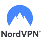 Logo NordVPN với biểu tượng ngọn núi xanh và vòng tròn bảo vệ