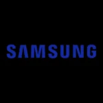 Logo Samsung màu xanh trên nền trong suốt, biểu tượng của thương hiệu công nghệ Hàn Quốc.