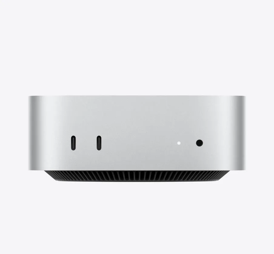 Mac Mini M4 2024 màu bạc với chip Apple Silicon nổi bật, thiết kế nhỏ gọn