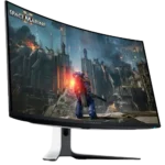 Màn hình chơi game Alienware AW3225QF QD-OLED với thiết kế cong và viền mỏng.