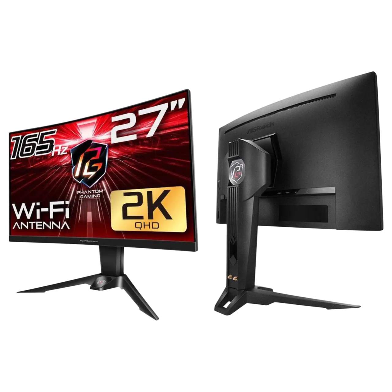 Màn hình gaming ASRock Phantom PG27Q15R2A với thiết kế hiện đại và chân đế vững chắc, đang được giảm giá mạnh.