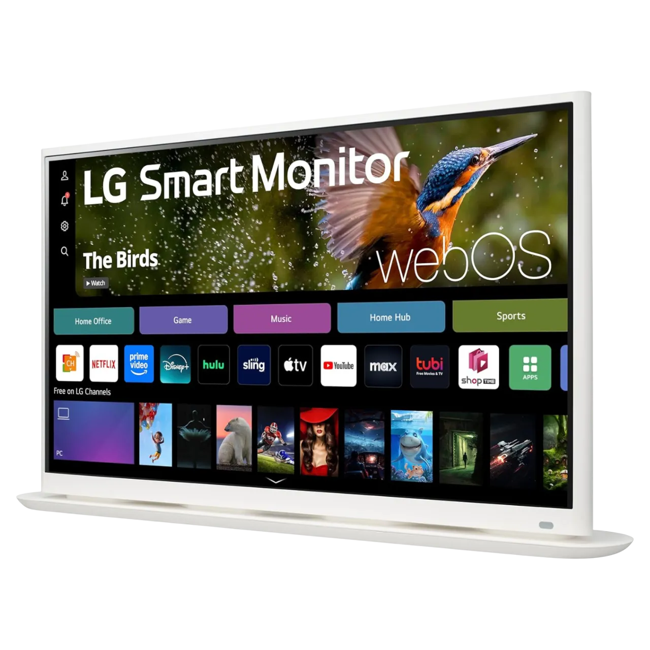 Màn hình thông minh LG 32SR70U-W 32 inch với thiết kế hiện đại, hiển thị giao diện đa năng.