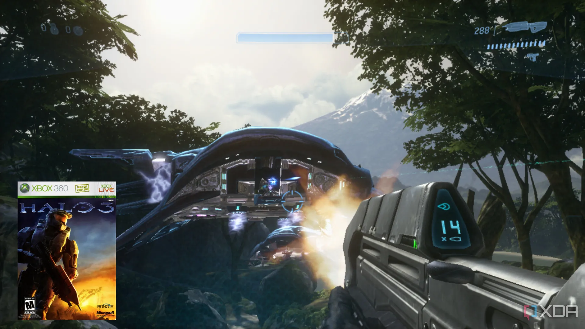 Master Chief, biểu tượng của Halo 3, trong một pha chiến đấu kịch tính.