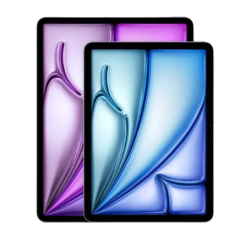 Mẫu máy tính bảng Apple iPad Air (M3) không nền, thể hiện màn hình và viền mỏng