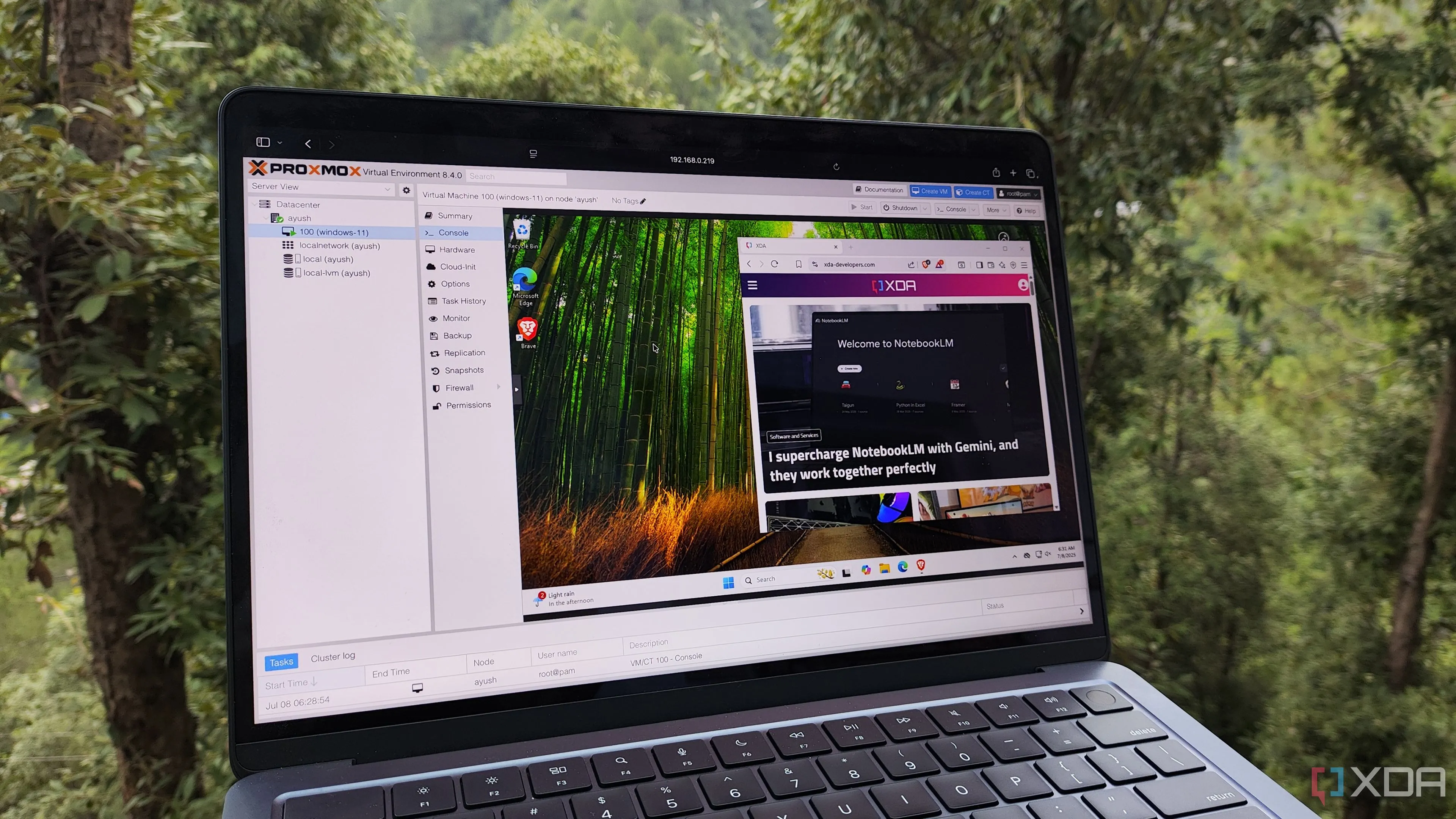 Máy ảo Windows 11 chạy trên Proxmox, minh họa môi trường thử nghiệm bản dựng Insider