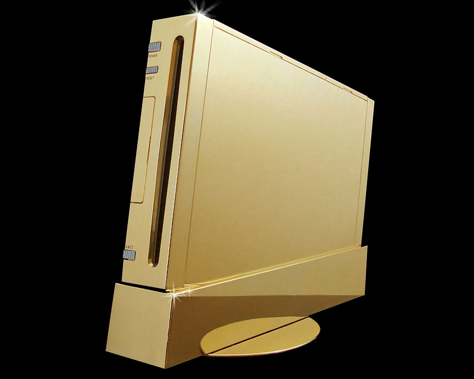 Máy chơi game Nintendo Wii Supreme bằng vàng nguyên khối và kim cương