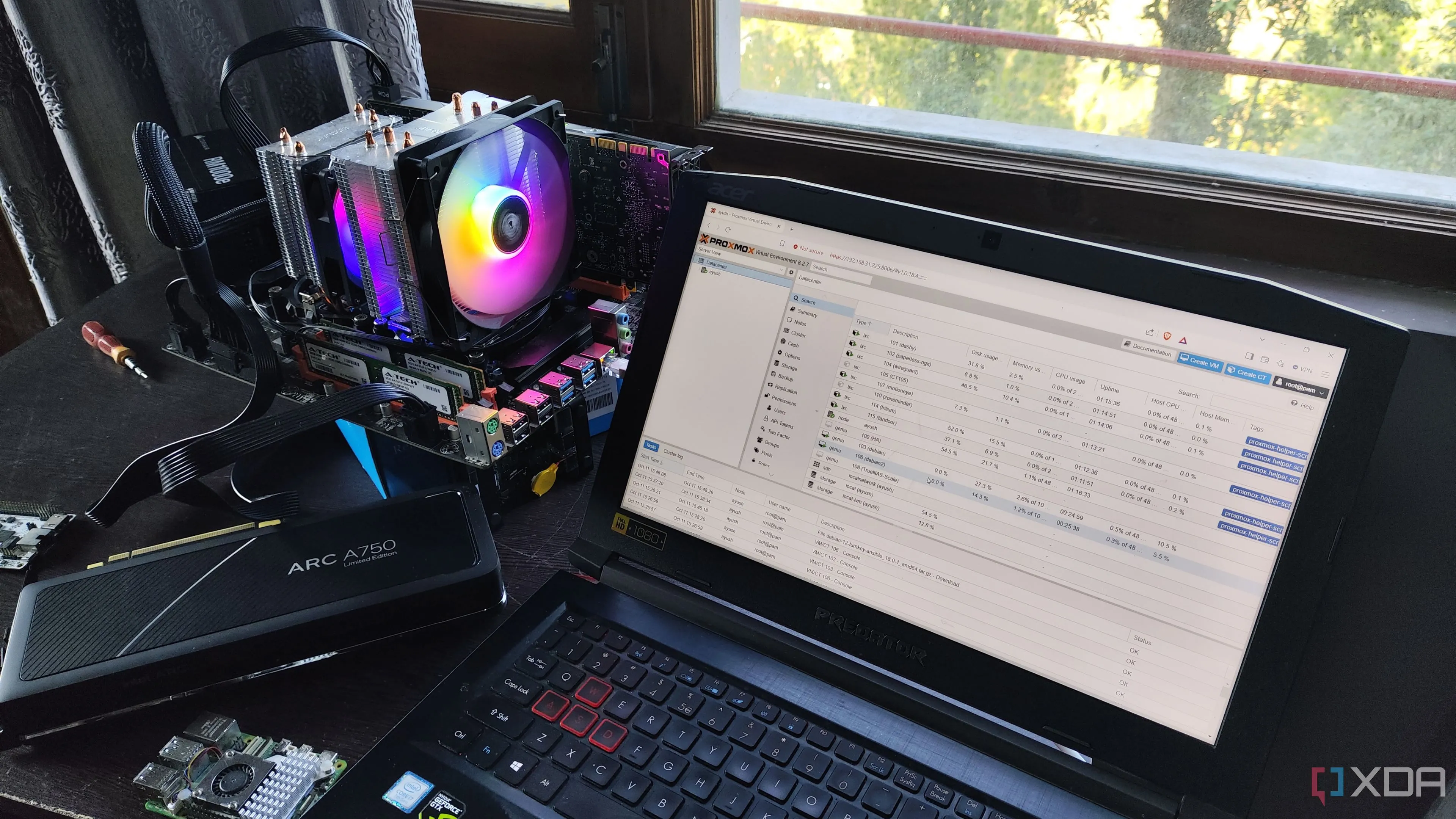 Minh họa một thiết lập phòng lab tại nhà (home lab) với Proxmox, nơi Firewalla Gold Pro có thể đóng vai trò nền tảng mạng ổn định.