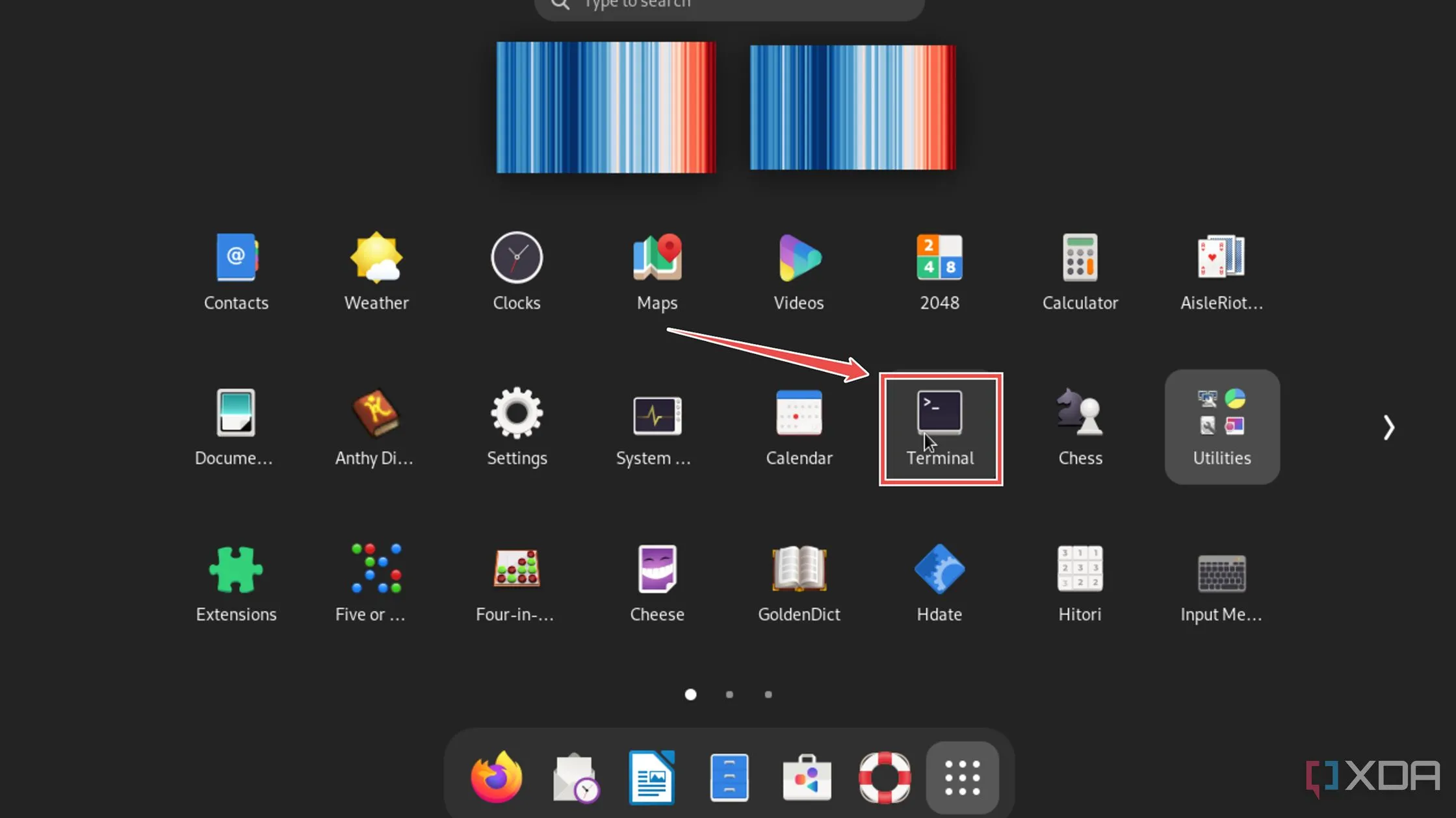 Mở ứng dụng Terminal trên hệ điều hành Debian để bắt đầu cài đặt Uptime Kuma