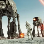 Một cảnh chiến đấu hỗn loạn trong game Star Wars Battlefront II, minh họa cho sự thay đổi từ hệ thống mở khóa truyền thống sang microtransactions.