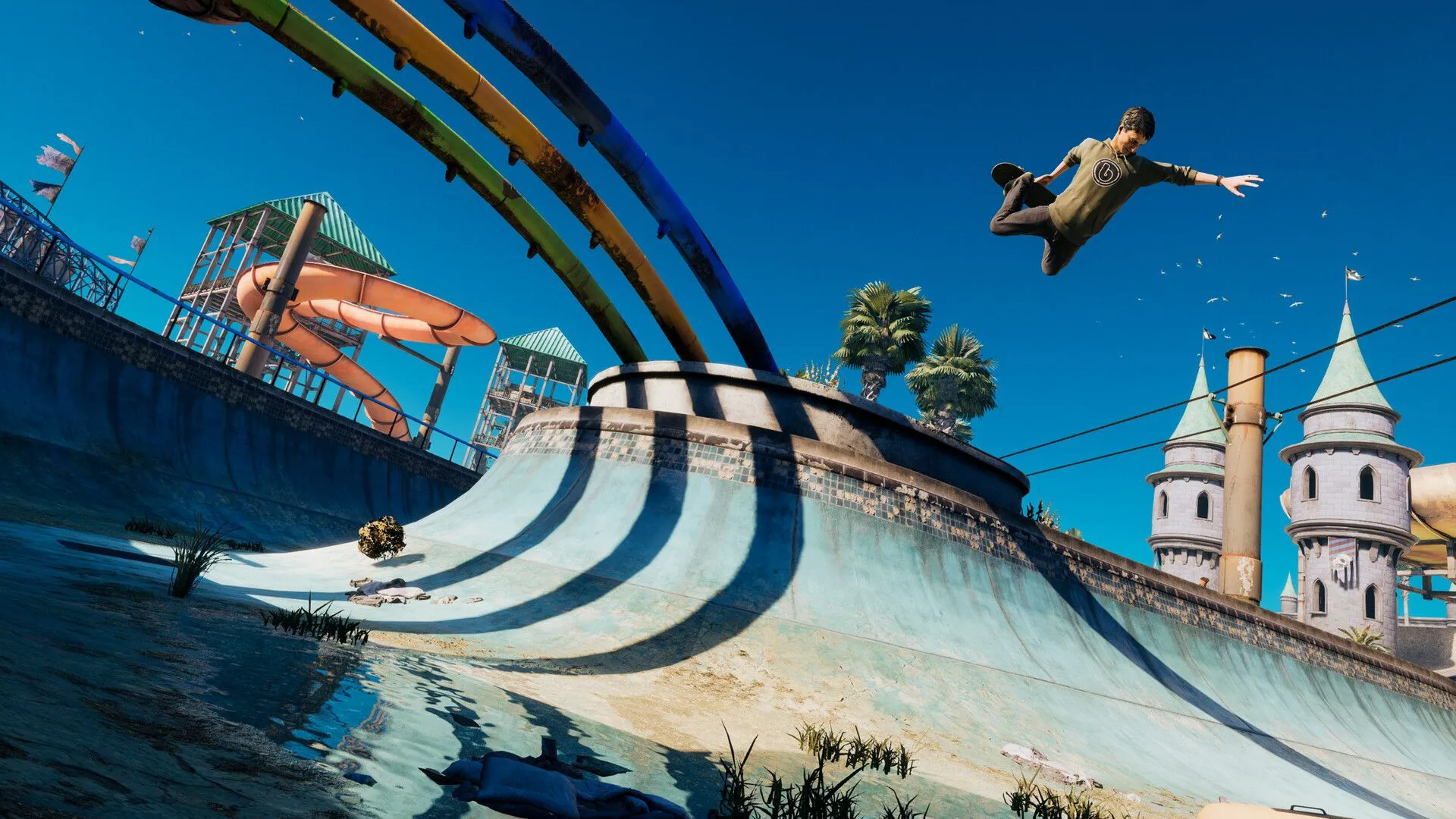 Một skater thực hiện cú trick trên không trong Tony Hawk's Pro Skater 3 + 4