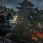 Naoe, sát thủ chính trong Assassin's Creed Shadows, thực hiện ám sát bằng Hidden Blade, minh họa chế độ Guaranteed Assassination Mode.