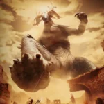 Người chiến binh cầm kiếm và móc câu đối đầu quái vật khổng lồ trong Skydance's Behemoth VR