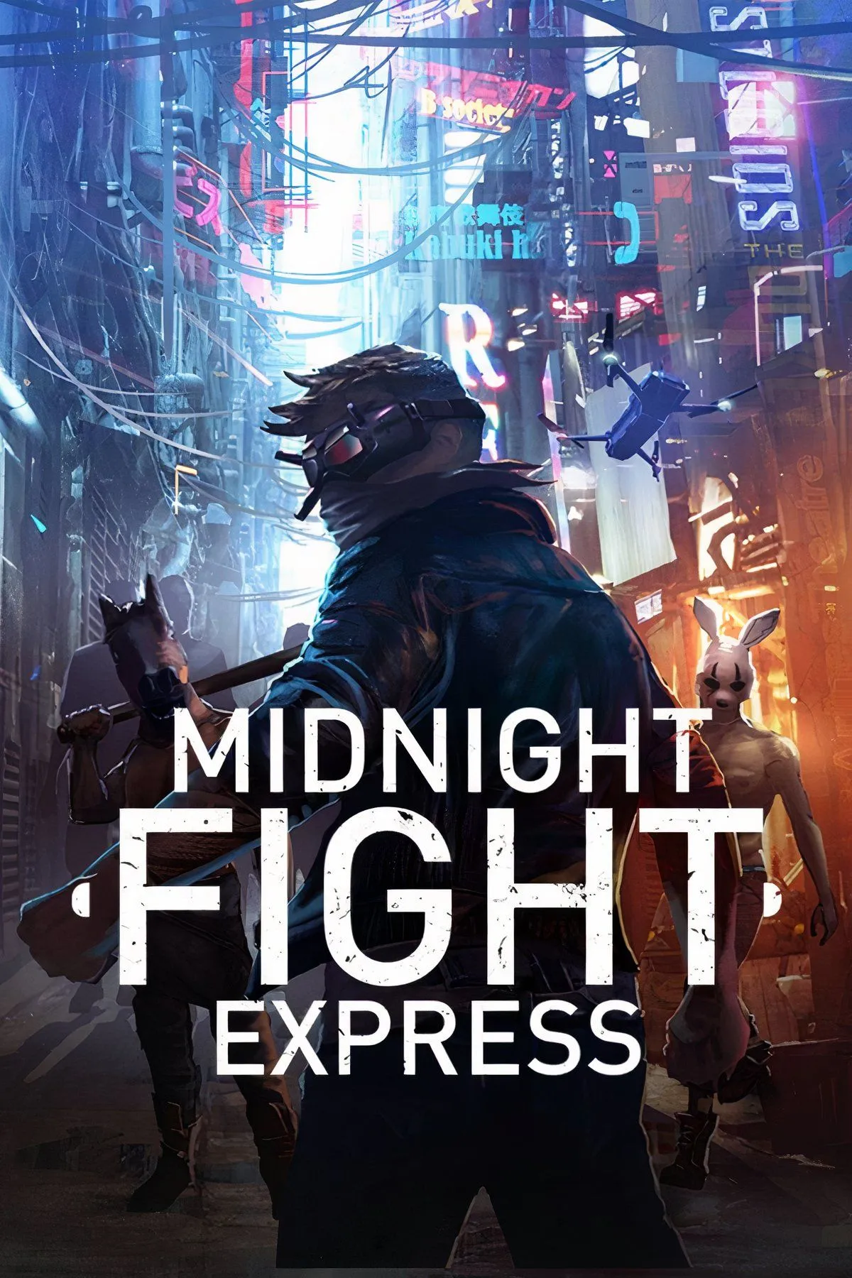 Nhân vật chính thực hiện đòn đánh mãn nhãn trong Midnight Fight Express, thể hiện phong cách hành động, chiến đấu.