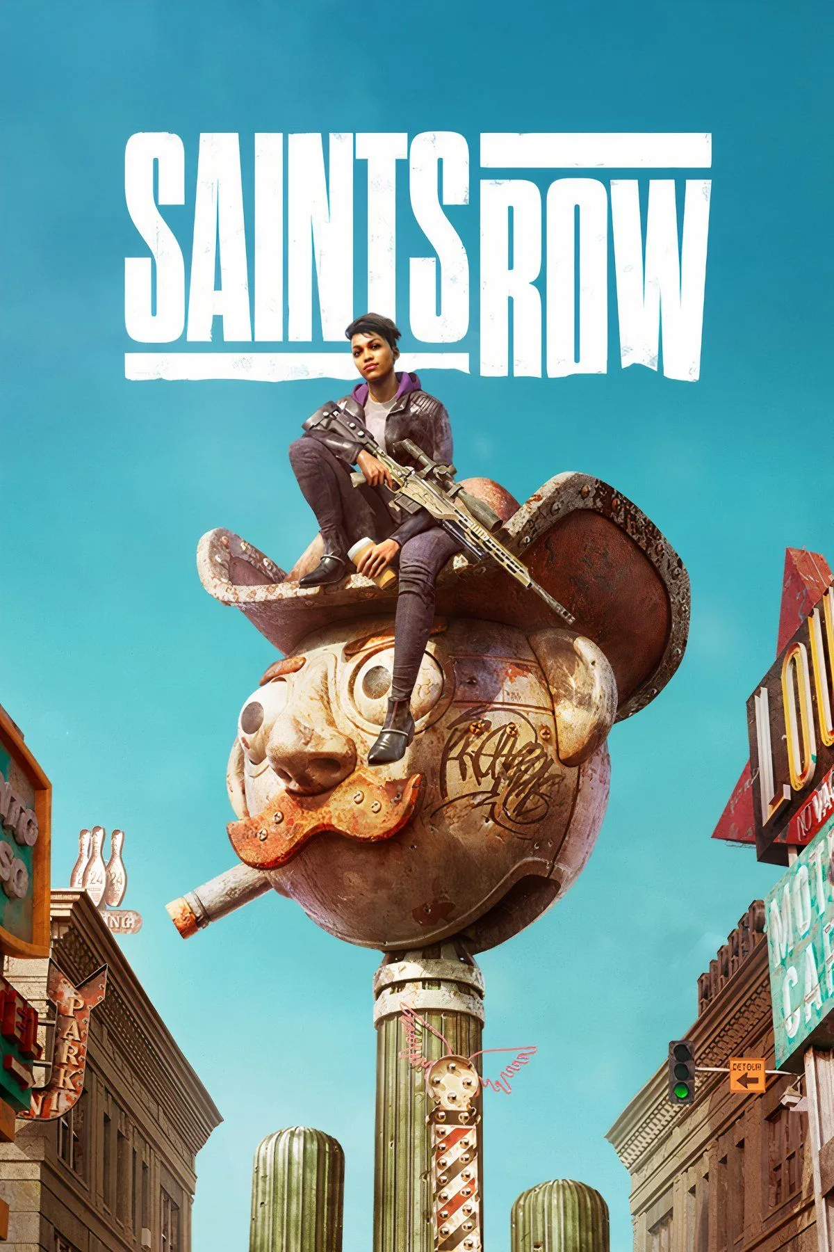 Nhân vật chính và đồng đội trong Saints Row 2022, biểu trưng cho sự thay đổi phong cách của series.