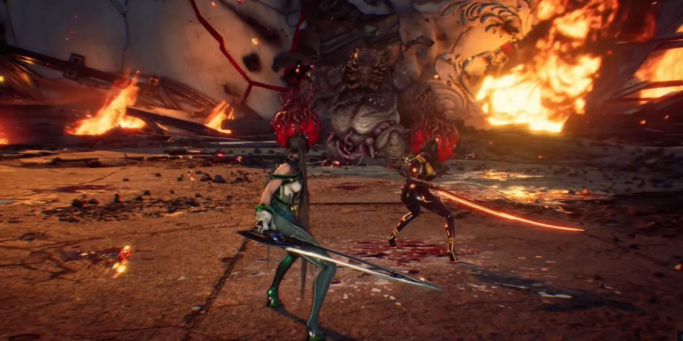 Nhân vật Eve của game Stellar Blade trong một cảnh chiến đấu đầy kịch tính.