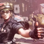 Nhân vật Moze trong Borderlands 3 thể hiện sự hài lòng, biểu tượng cho tin vui về ngày phát hành sớm của Borderlands 4