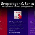 Slide tổng quan về các chip Snapdragon G Series thế hệ mới của Qualcomm, hiển thị thông số và tính năng chính