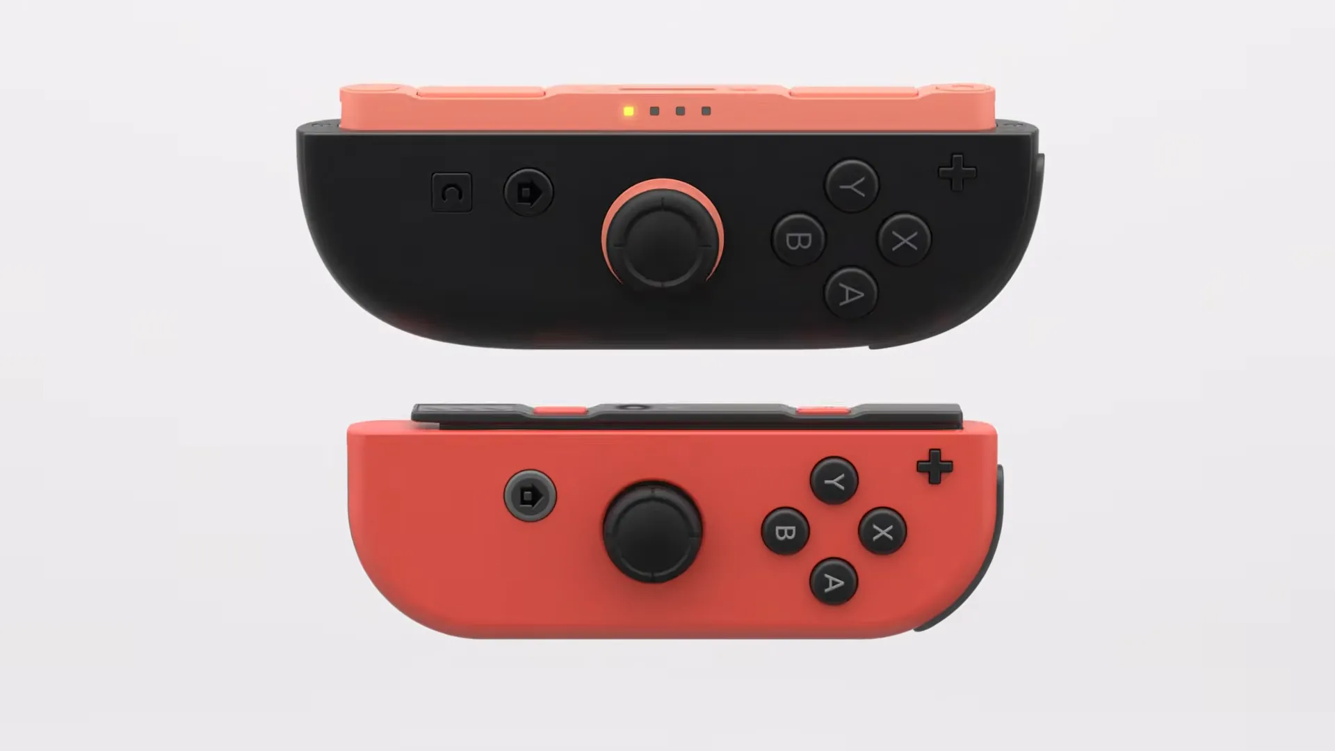 So sánh Joy-Con của Nintendo Switch và Joy-Con 2 cải tiến, thể hiện các nâng cấp về thiết kế và tính năng.