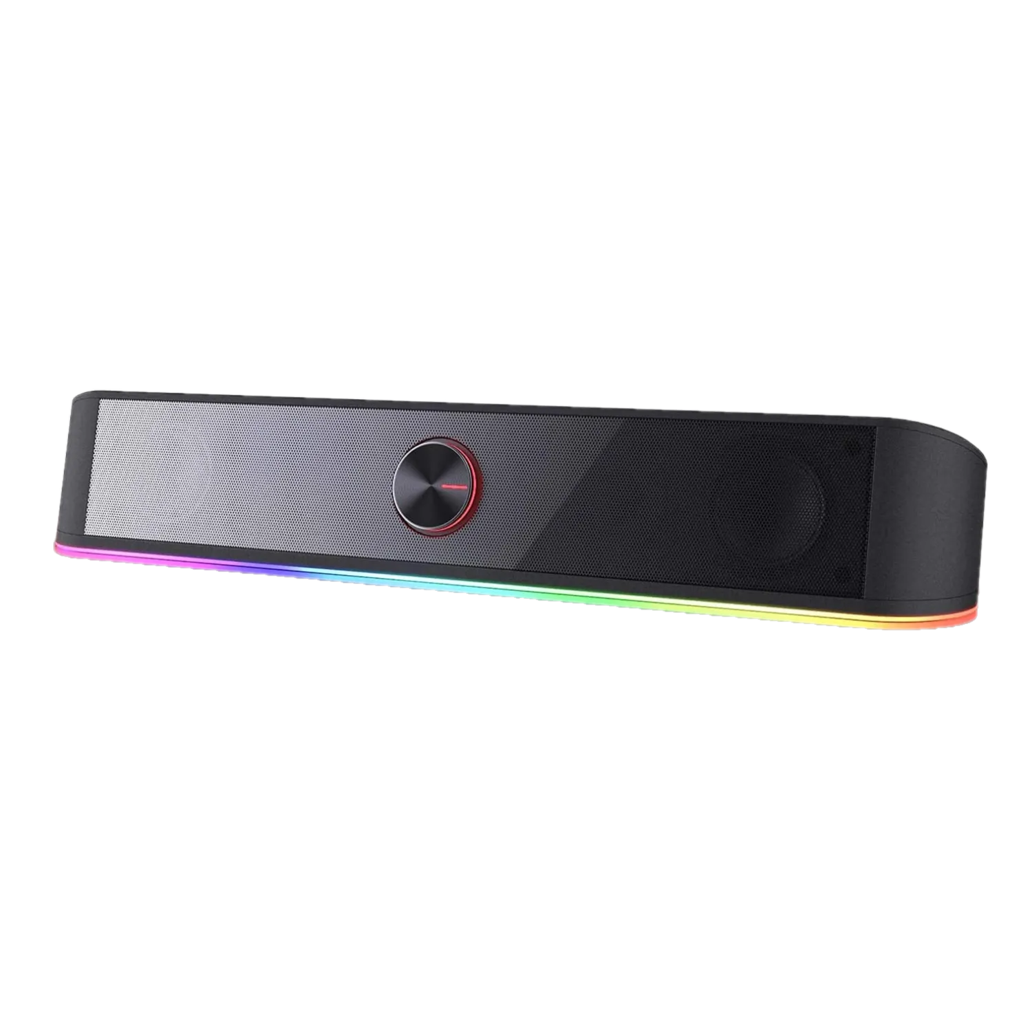 Soundbar Redragon GS560 màu đen với dải đèn RGB nổi bật, cho âm thanh máy tính sống động