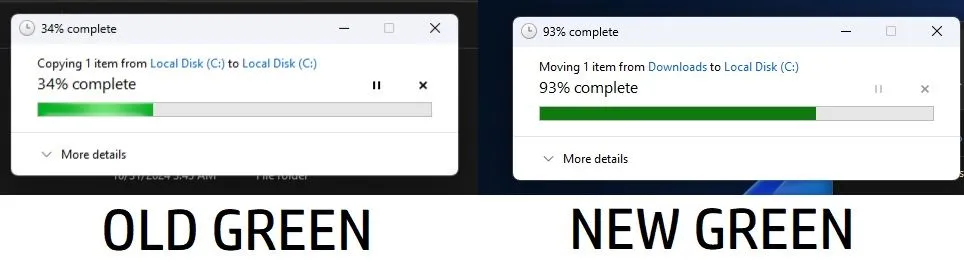 Thanh tiến trình hiển thị dung lượng ổ đĩa trong File Explorer Windows 11 với giao diện màu xanh đậm mới.
