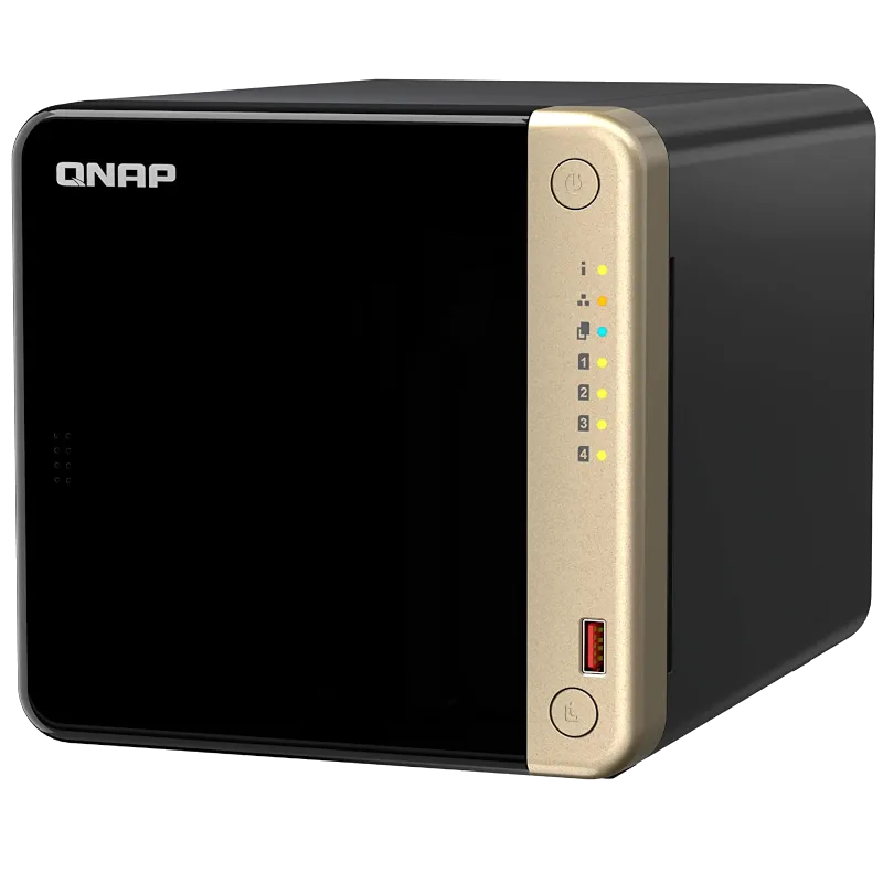 Thiết bị lưu trữ mạng NAS QNAP TS-464 với thiết kế hiện đại, đại diện cho một NAS hiệu suất cao