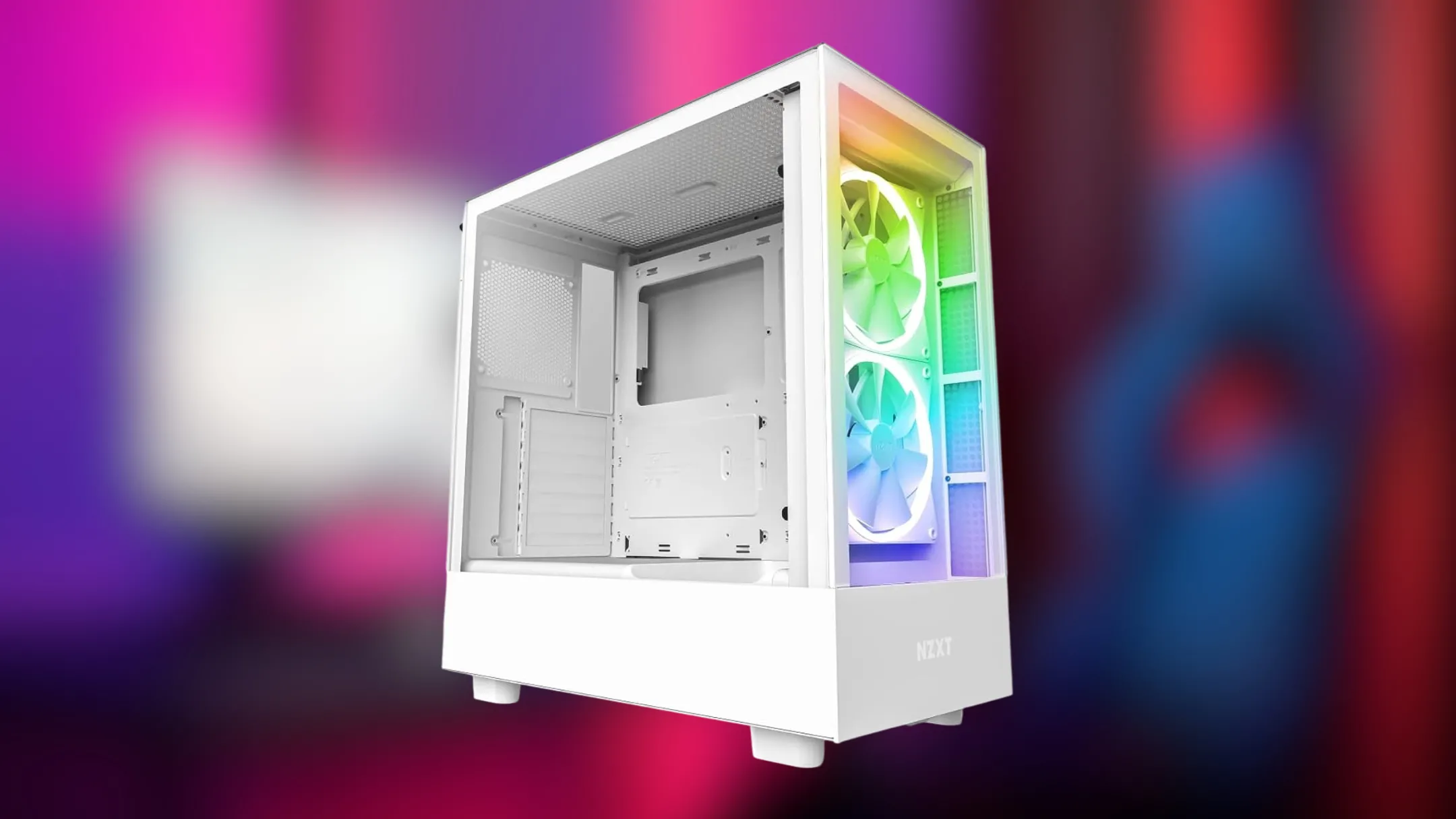 Thiết kế nội thất của vỏ case NZXT H5 Elite, cho thấy khả năng hỗ trợ tản nhiệt và quản lý cáp tối ưu cho các linh kiện PC.