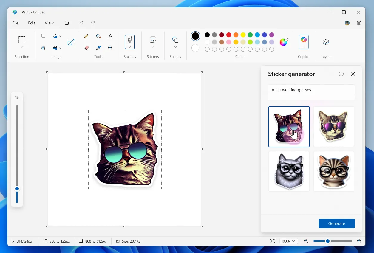 Tính năng tạo sticker AI mới trong Paint giúp biến ý tưởng thành hình ảnh