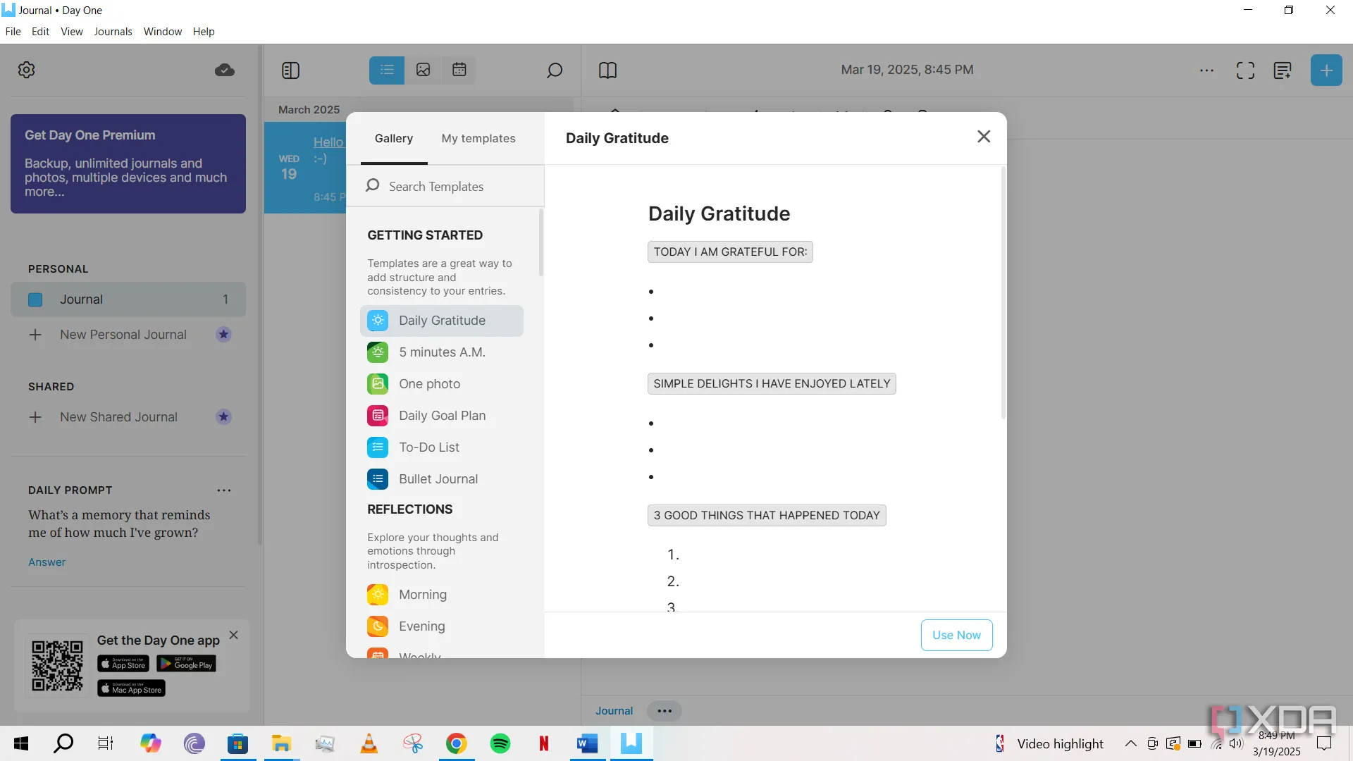 Tổng quan các tính năng và giao diện của ứng dụng nhật ký Day One trên Windows
