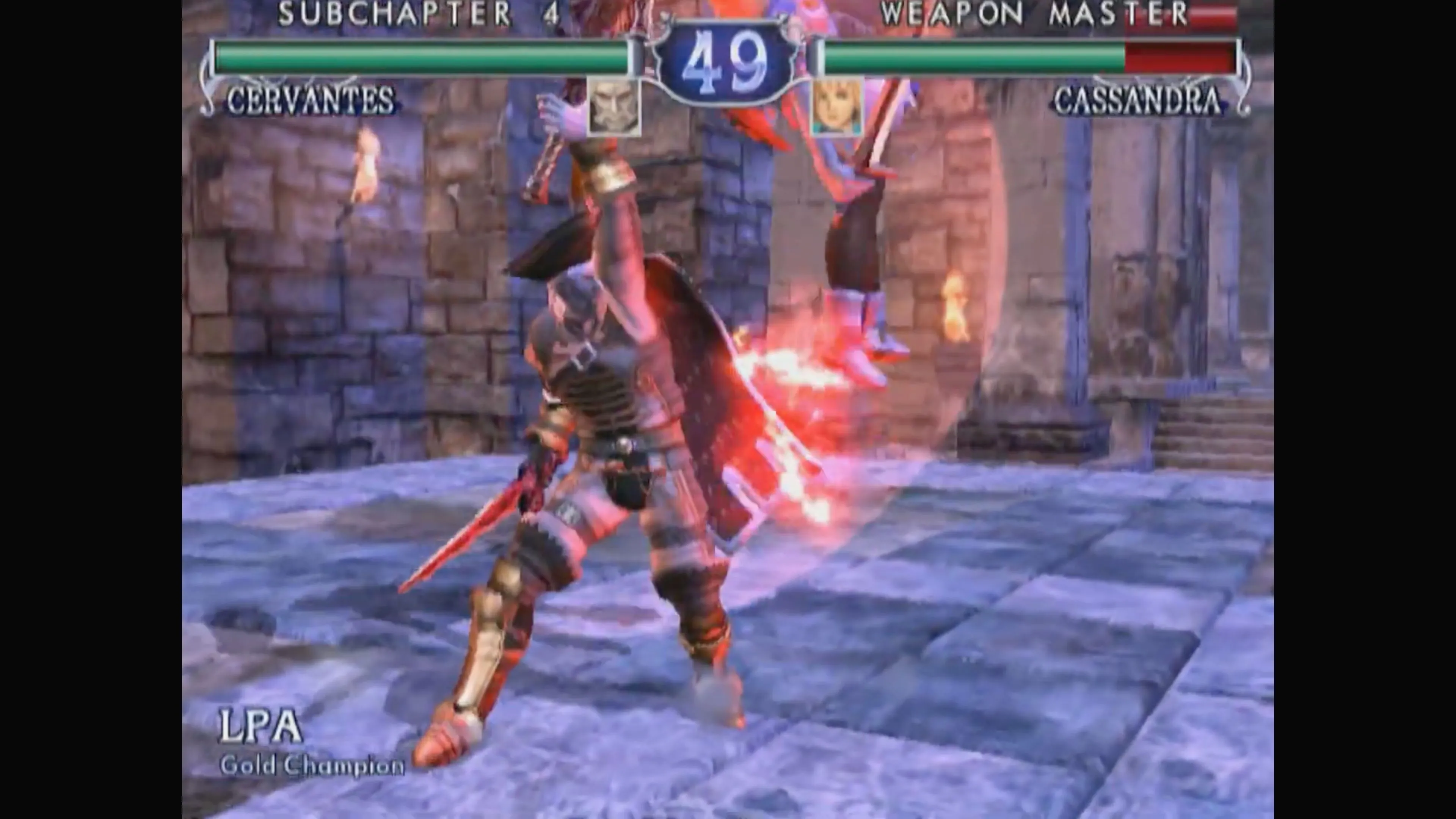 Trận đấu giữa Taki và Kilik trên đấu trường SoulCalibur II