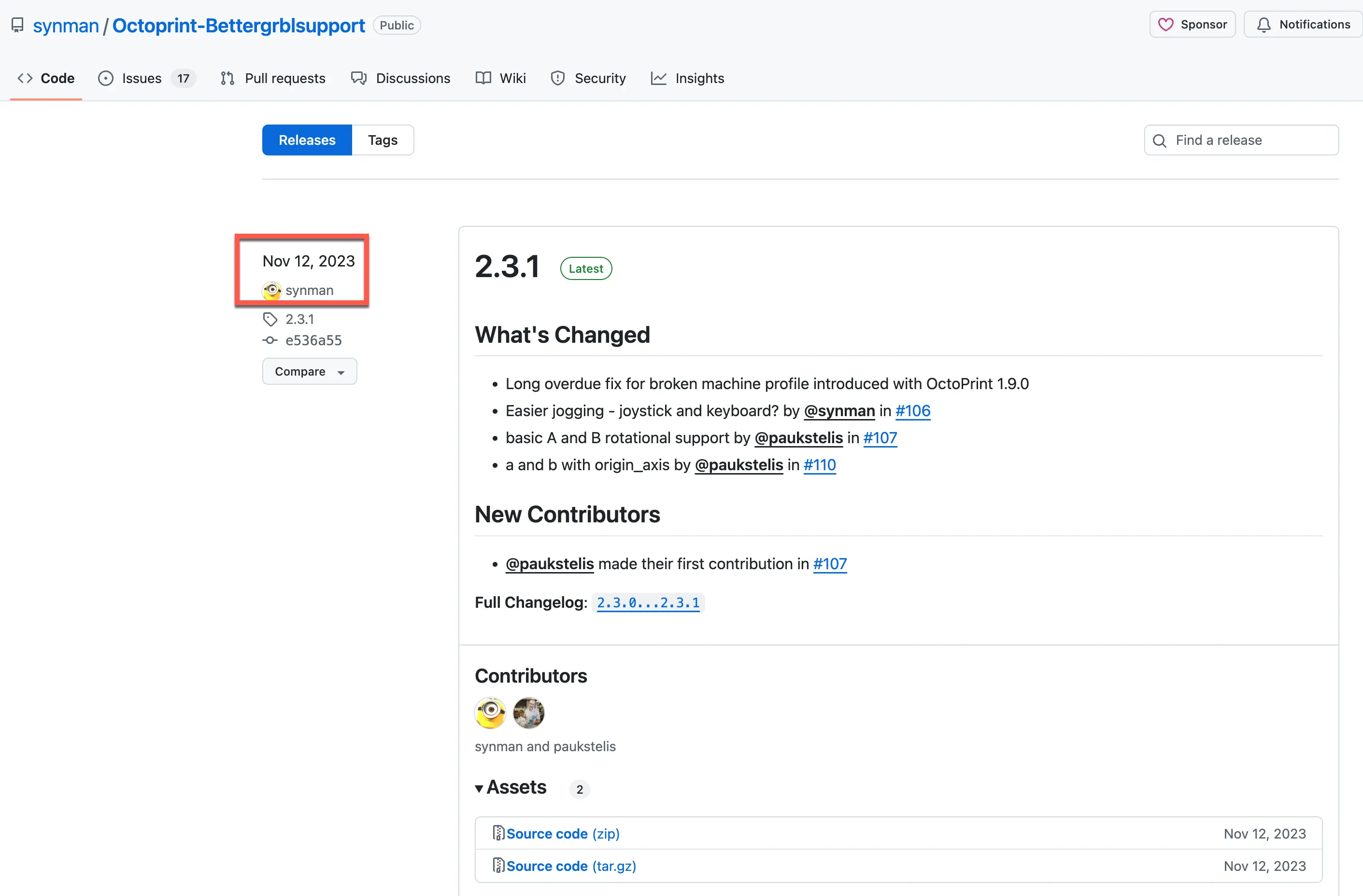 trang GitHub của plugin BetterGRBLSupport cho OctoPrint