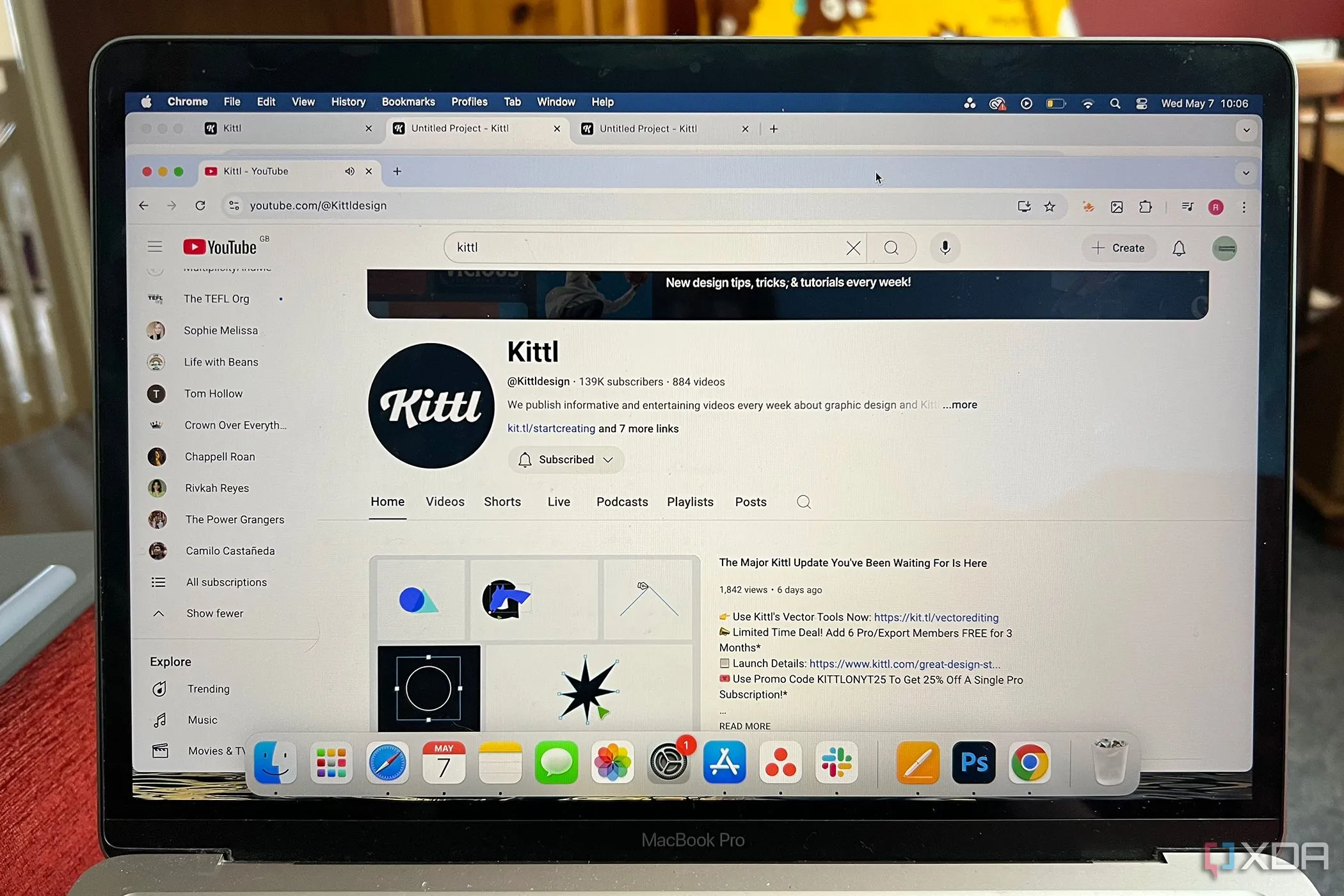 Trang YouTube của Kittl cung cấp các hướng dẫn và podcast truyền cảm hứng thiết kế