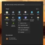 Tùy chọn gỡ cài đặt ứng dụng trực tiếp từ Start Menu trên Windows 11