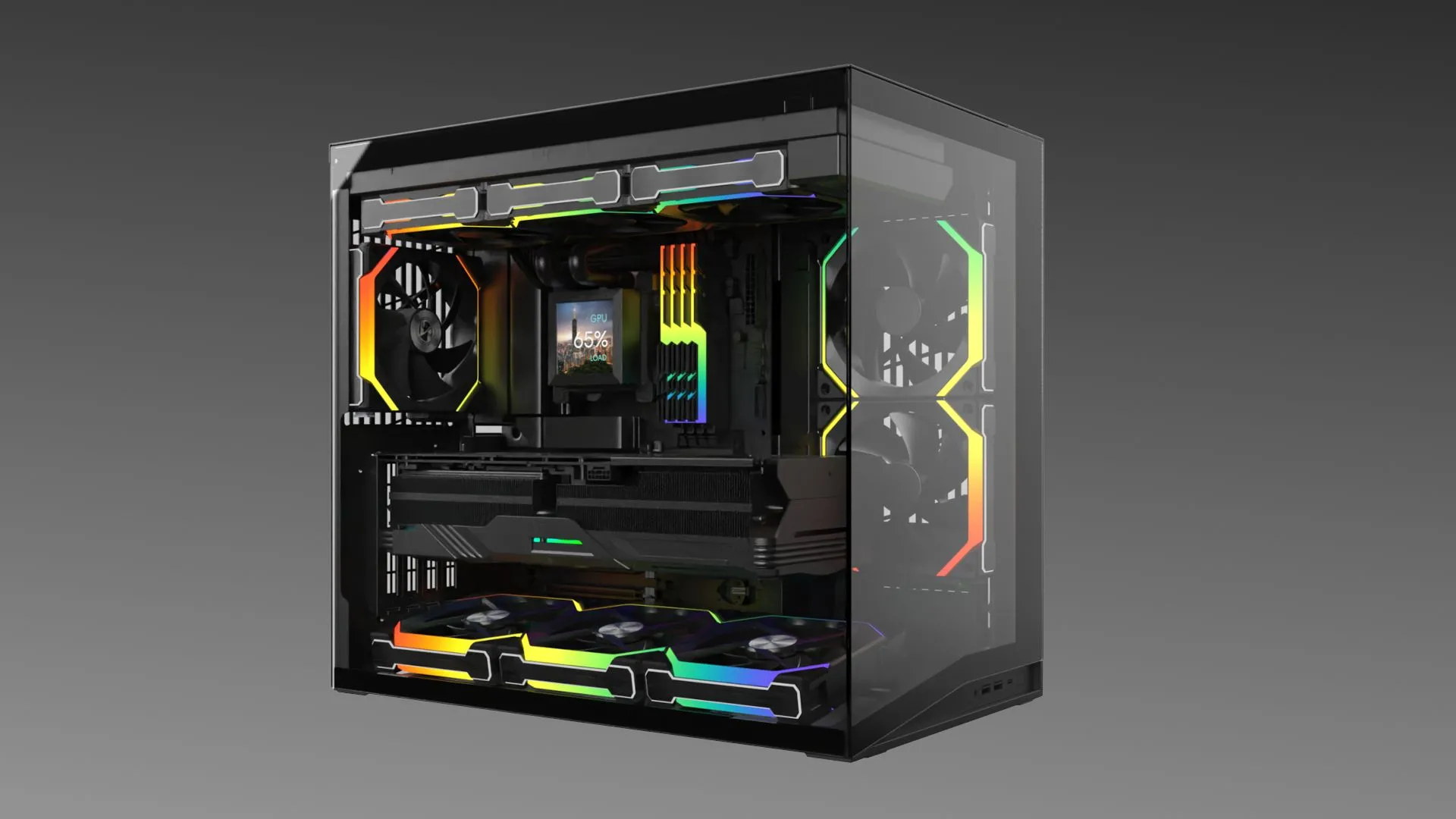 Vỏ case Lian Li O11D Mini V2 tại Computex 2025 với thiết kế tối ưu luồng khí và hỗ trợ đa dạng linh kiện.