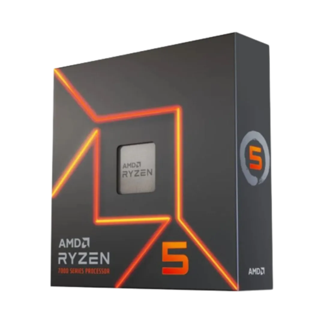 Vỏ hộp sản phẩm CPU AMD Ryzen 5 7600X, tượng trưng cho chip gaming hiệu suất cao